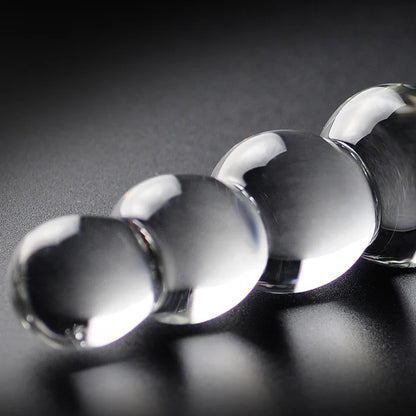 Icicles No. 2 Beaded 8.5 in. Glass Dildo Clear