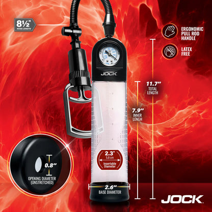 JOCK Pump Up Gauge Penis Pump with Pull Rod