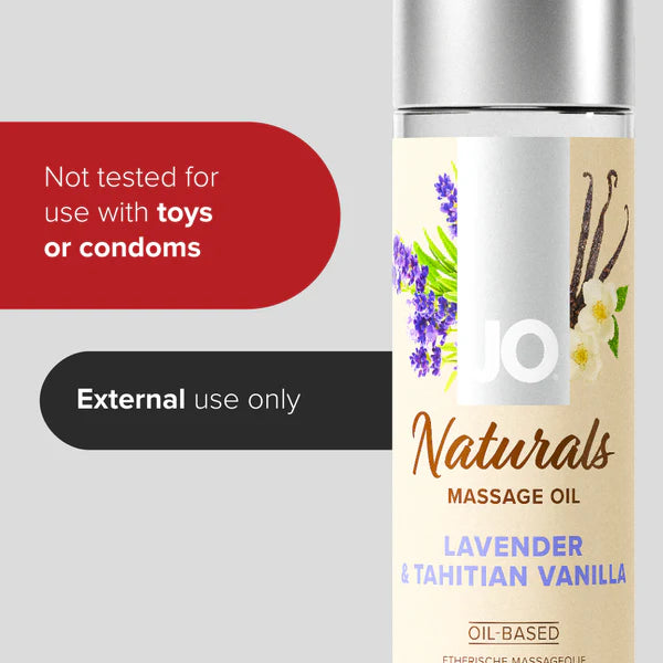 JO Naturals Massage Oil Lavender & Tahitian Vanilla 4 oz.