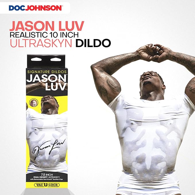 Jason Luv 10in ULTRASKYN Cock with Removable Vac-U-Lock Suction Cup Chocolate