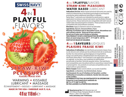 Swiss Navy 4 in 1 Playful Flavors Straw-Kiwi Pleasures 1 oz.