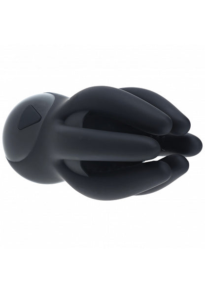 LEVELZ Digital Vibrating Silicone Penis Head Stimulator with Tentacles Black