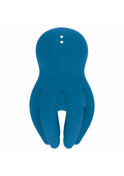 LEVELZ Digital Vibrating Silicone Penis Head Stimulator with Tentacles Teal