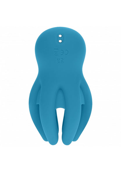 LEVELZ Digital Vibrating Silicone Penis Head Stimulator with Tentacles Teal