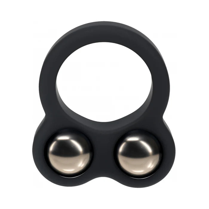 LEVELZ Liquid Silicone Double Weighted Ball Cock Ring Black