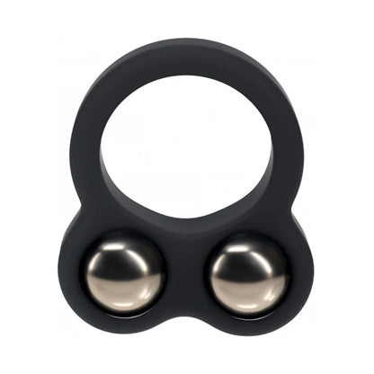 LEVELZ Liquid Silicone Double Weighted Ball Cock Ring Black