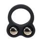 LEVELZ Liquid Silicone Double Weighted Ball Cock Ring Black
