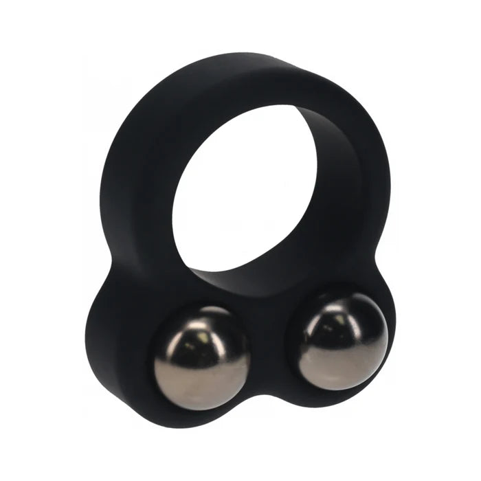 LEVELZ Liquid Silicone Double Weighted Ball Cock Ring Black