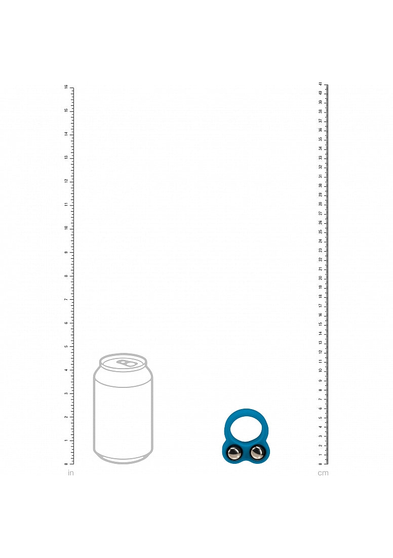 LEVELZ Liquid Silicone Double Weighted Ball Cock Ring Teal