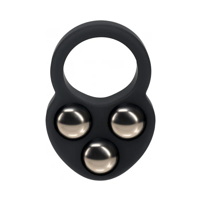 LEVELZ Liquid Silicone Triple Weighted Ball Cock Ring Black