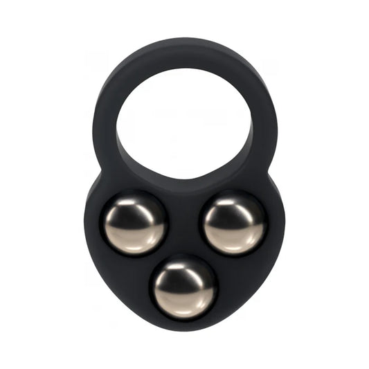 LEVELZ Liquid Silicone Triple Weighted Ball Cock Ring Black
