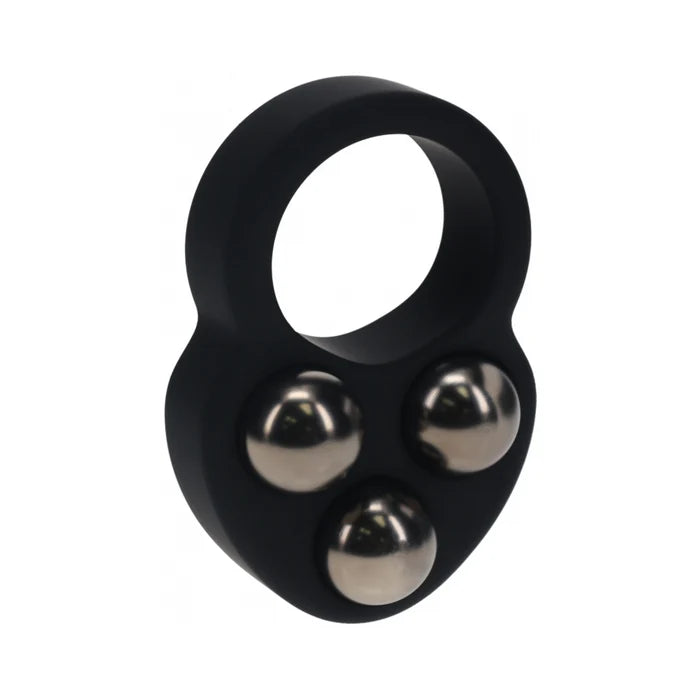 LEVELZ Liquid Silicone Triple Weighted Ball Cock Ring Black