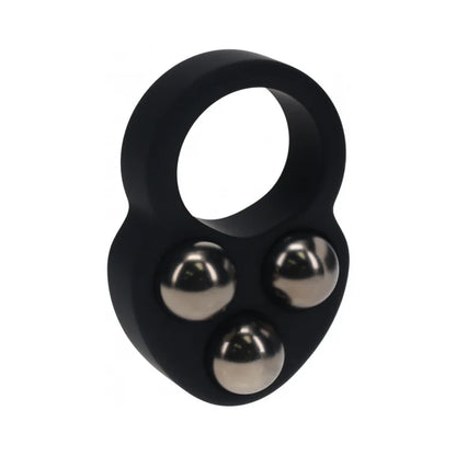 LEVELZ Liquid Silicone Triple Weighted Ball Cock Ring Black