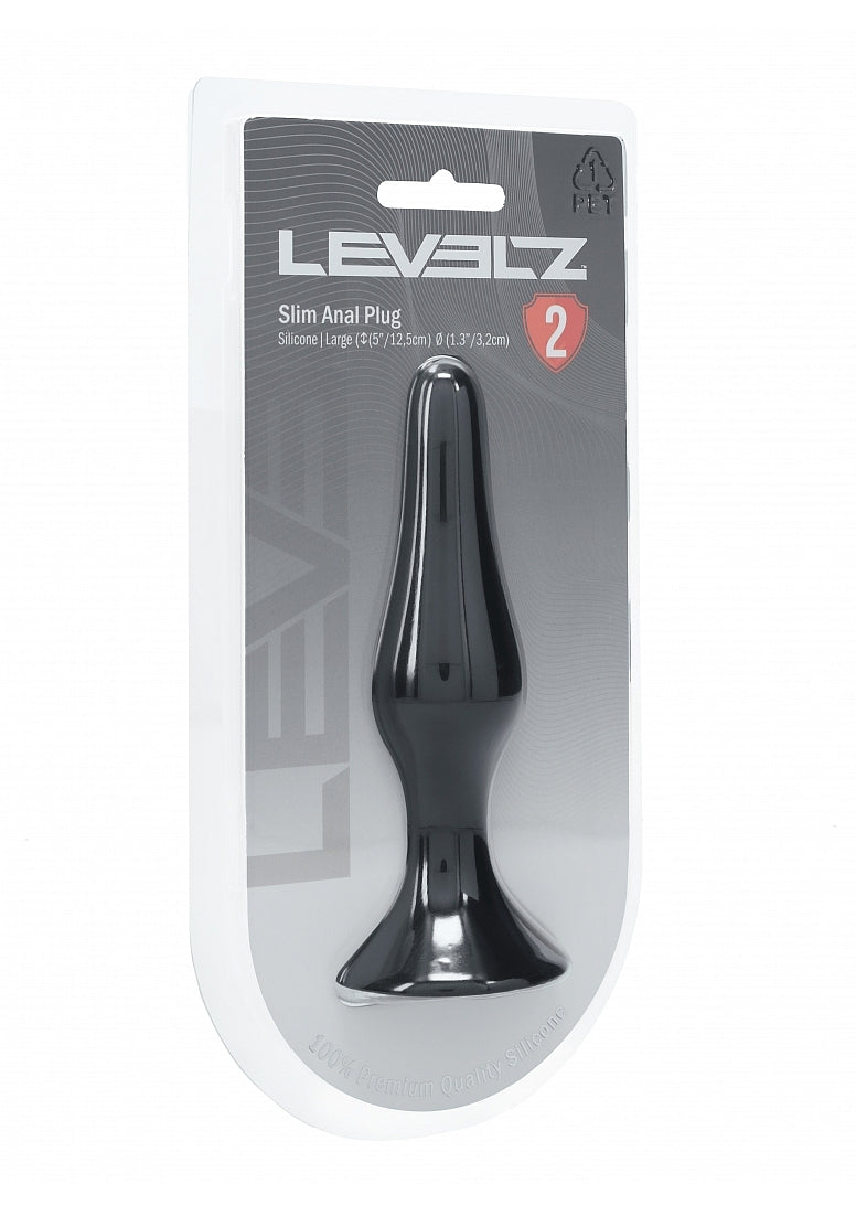 LEVELZ Slim Silicone Anal Plug Large Black