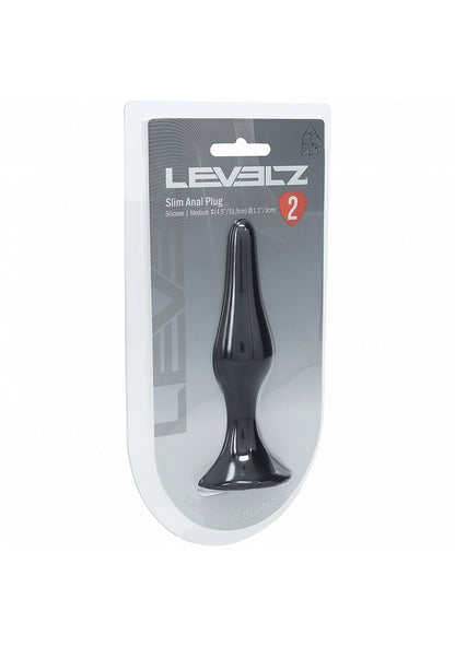 LEVELZ Slim Silicone Anal Plug Medium Black