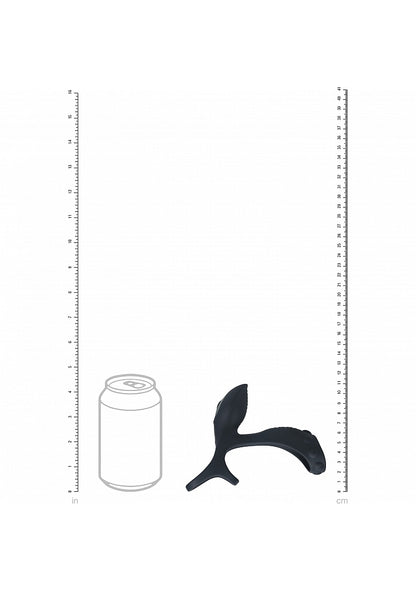 LEVELZ Vibrating Silicone Cock & Ball Ring with Shaft Loop Black