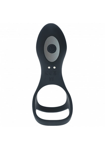 LEVELZ Vibrating Silicone Cock & Ball Ring with Shaft Loop Black