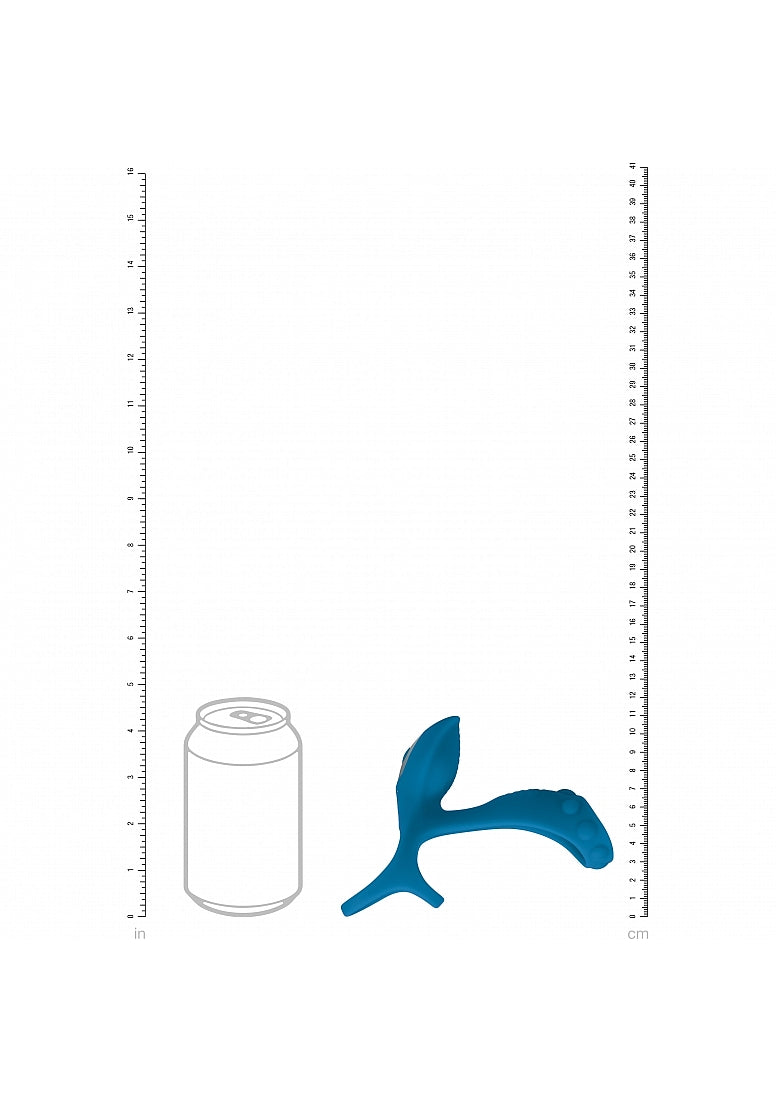 LEVELZ Vibrating Silicone Cock & Ball Ring with Shaft Loop Teal
