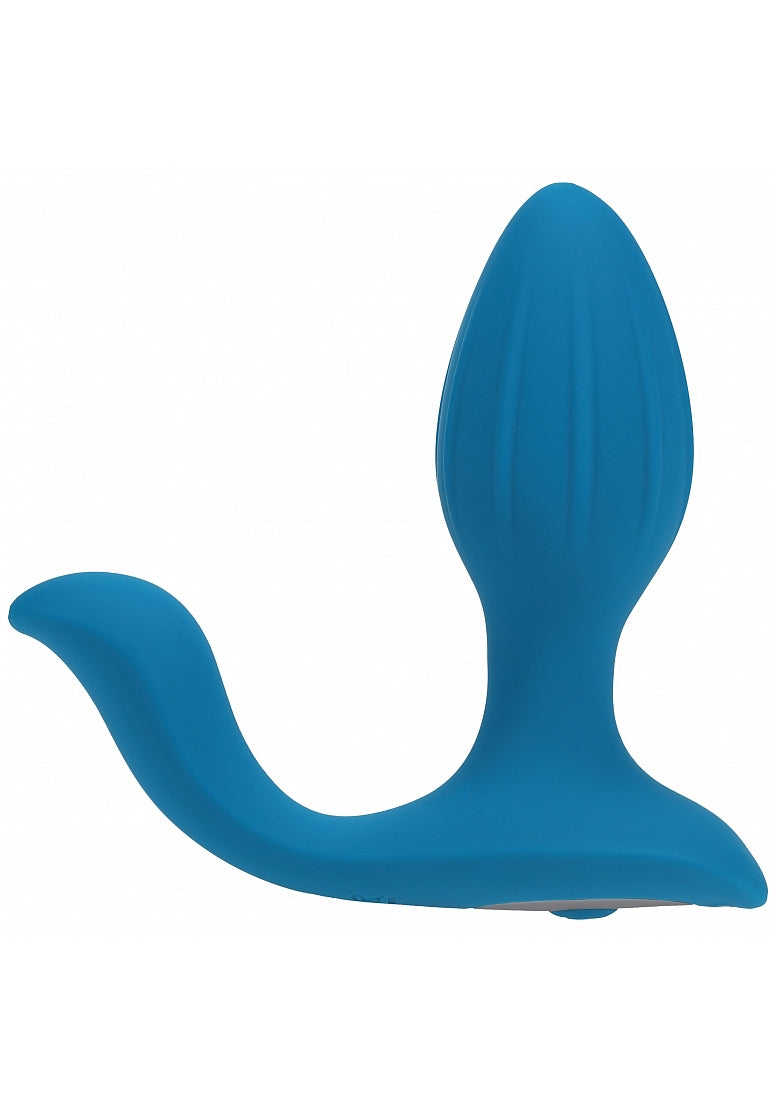LEVELZ Vibrating & Rotating Silicone Anal Plug with Ball Stimulator Teal