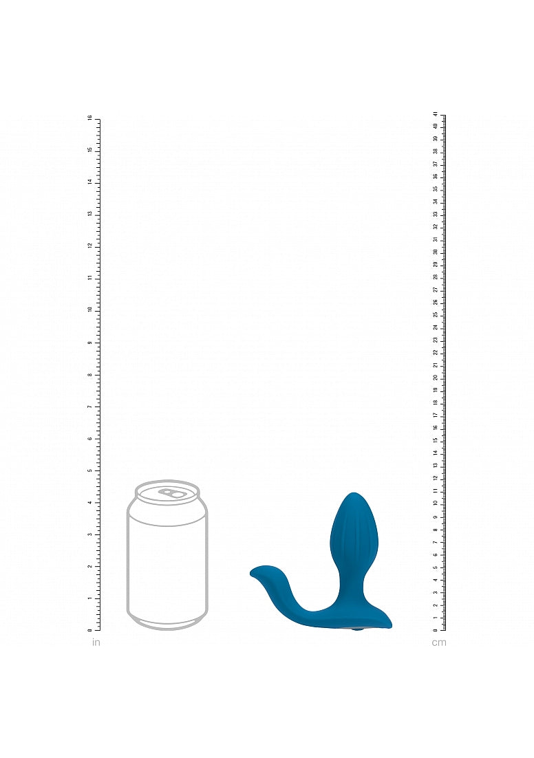 LEVELZ Vibrating & Rotating Silicone Anal Plug with Ball Stimulator Teal