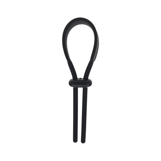 LEVELZ Wide Adjustable Silicone Lasso Cock Ring 5mm Black
