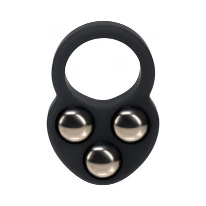 LEVELZ Liquid Silicone Triple Weighted Ball Cock Ring Black