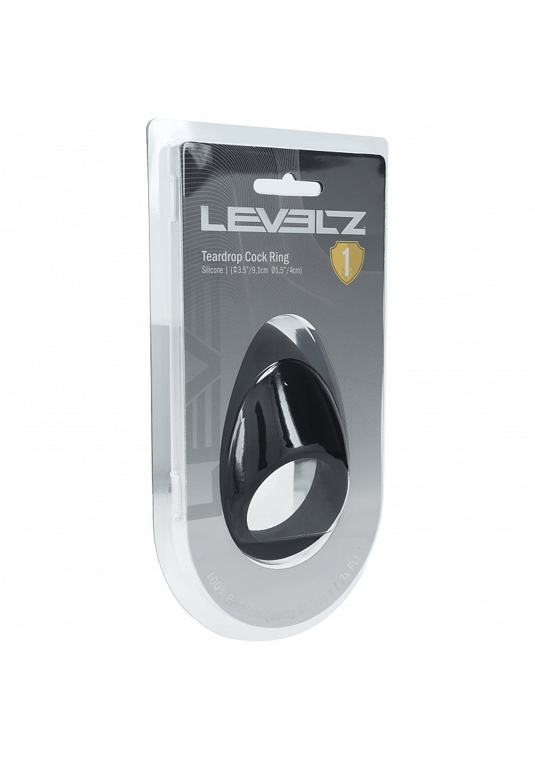LEVELZ Teardrop Silicone Cock Ring Black
