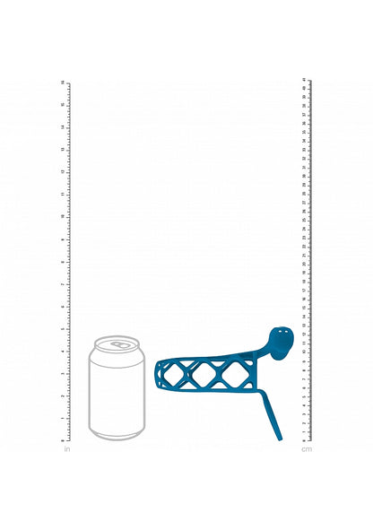 LEVELZ Vibrating Cage Silicone Cock Sleeve & Ball Ring Teal