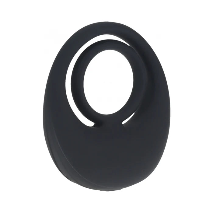 LEVELZ Vibrating Liquid Silicone Cock & Ball Ring Black