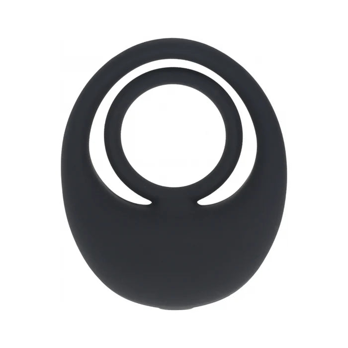 LEVELZ Vibrating Liquid Silicone Cock & Ball Ring Black