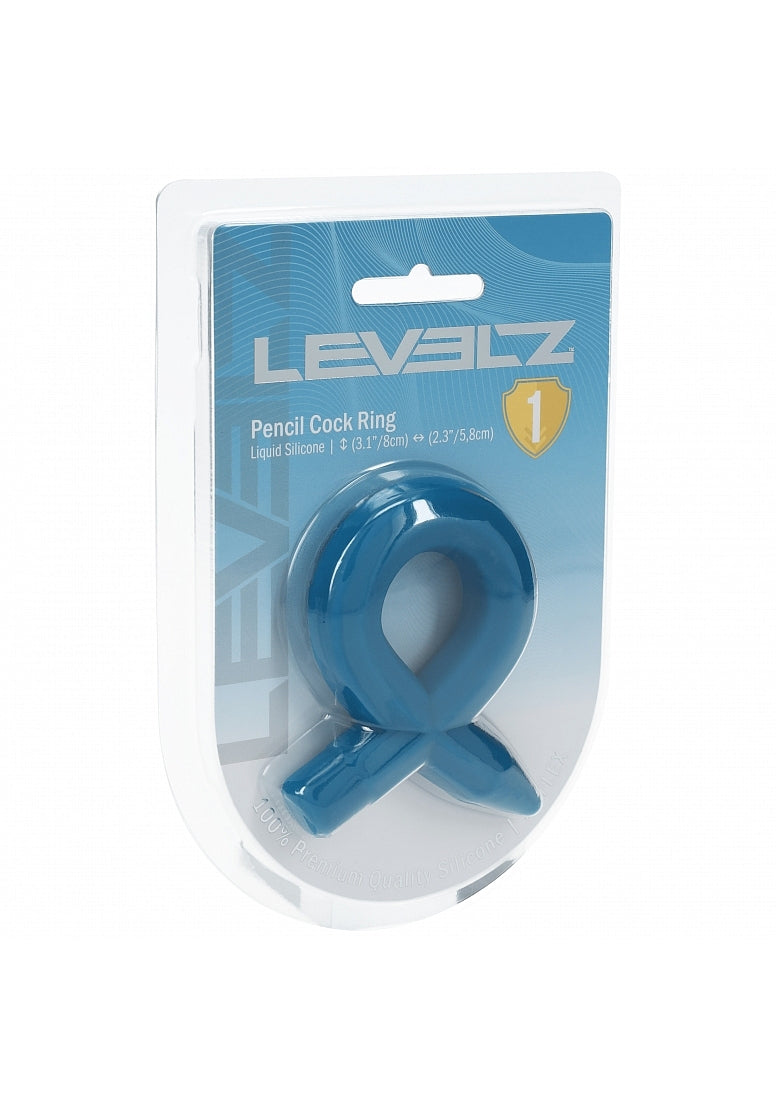 LEVELZ Pencil Liquid Silicone Cock Ring Teal