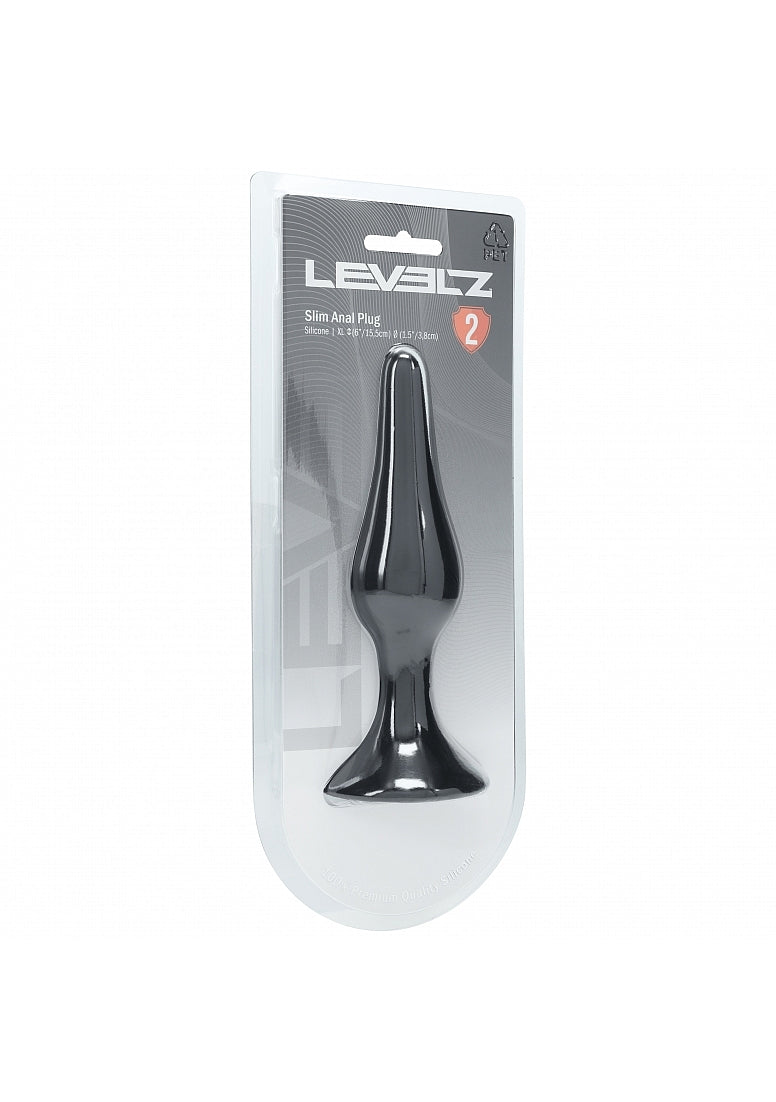 LEVELZ Slim Silicone Anal Plug XLarge Black