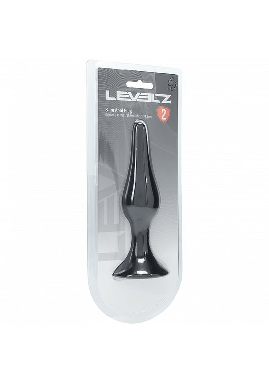 LEVELZ Slim Silicone Anal Plug XLarge Black