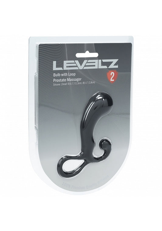 LEVELZ Bulb with Loop Silicone Prostate Massager Small Black