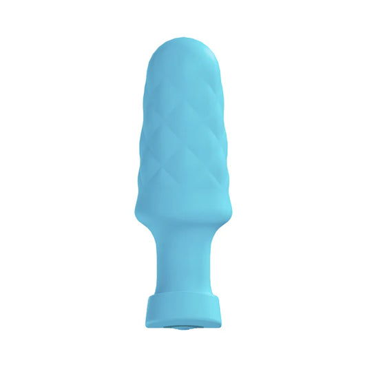 Loveline Velvet Rechargeable Silicone Remote Control Vibrating Plug Blue