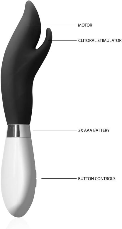 Luna Athos 10-Speed Silicone Dual Stimulation Vibrator Black