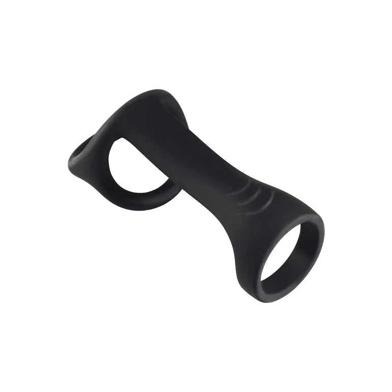 Magic Ridged Cock Strap&Ball Stretcher Black