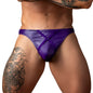 Male Power Eggplant Crossover Thong Plum L/XL