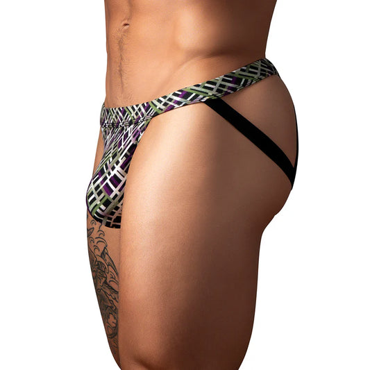 Male Power Gridlock'd Strap Print Jock L/XL
