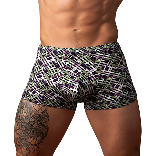 Male Power Gridlock'd Strap Print Short M
