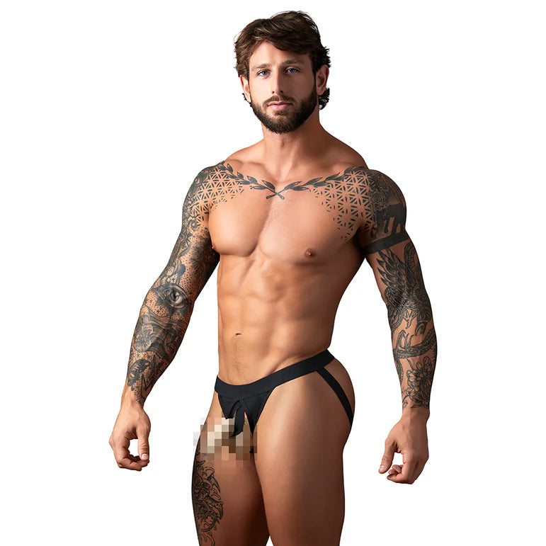 Male Power Open Ended Jock Open Black S/M