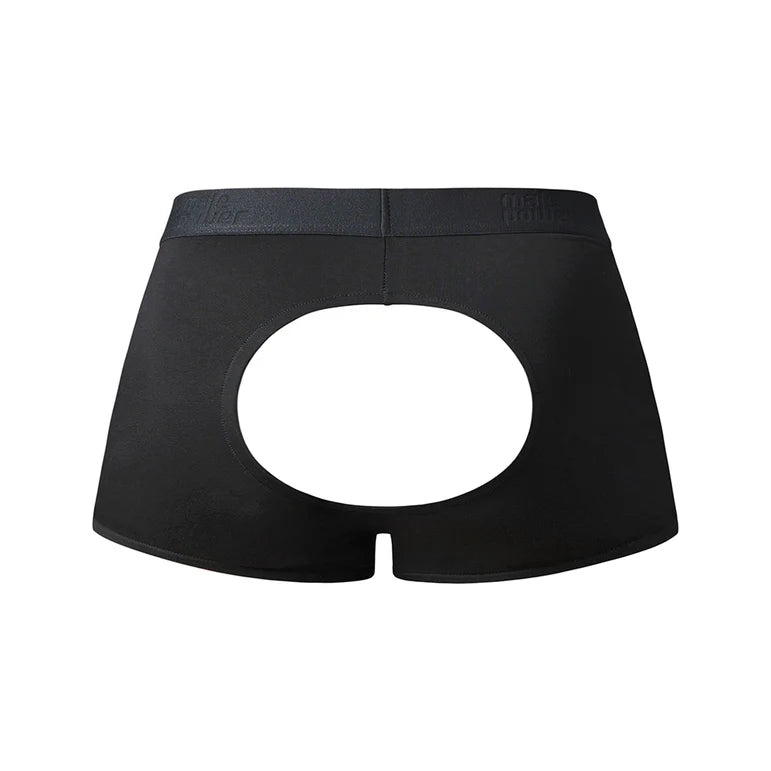 Male Power Open Ended Moon Short Black L/XL