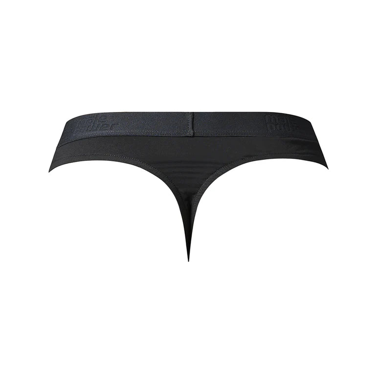 Male Power Open Ended Thong Open Black L/XL