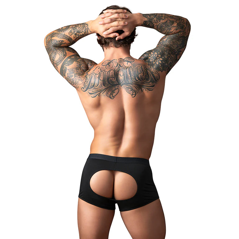 Male Power Open Ended Moon Short Black S/M