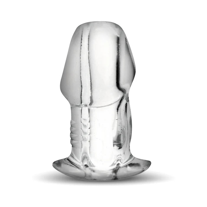 Master Series Dicked Clear Hollow Anal Plug Large