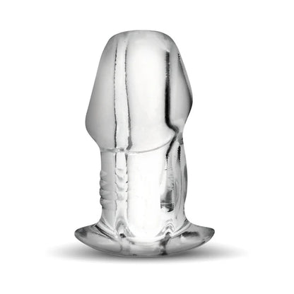 Master Series Dicked Clear Hollow Anal Plug Large