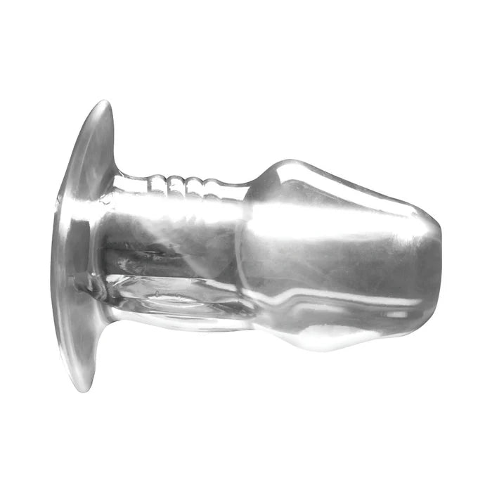 Master Series Dicked Clear Hollow Anal Plug Large