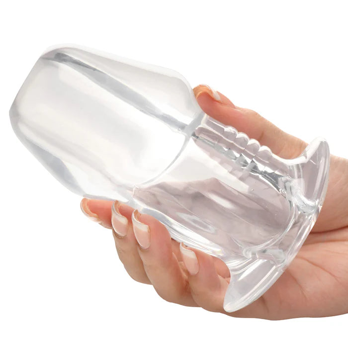 Master Series Dicked Clear Hollow Anal Plug Large