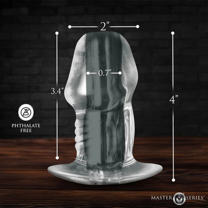 Master Series Dicked Clear Hollow Anal Plug Medium