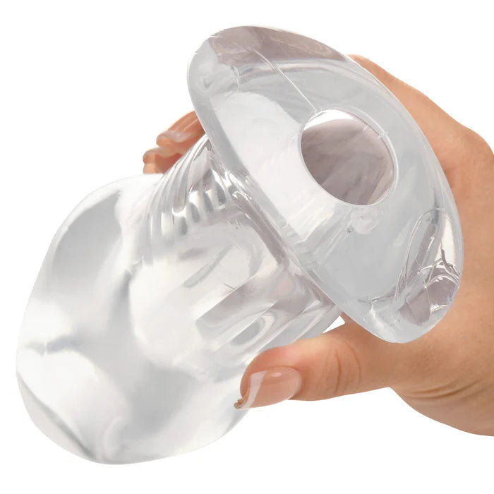 Master Series Dicked Clear Hollow Anal Plug XLarge